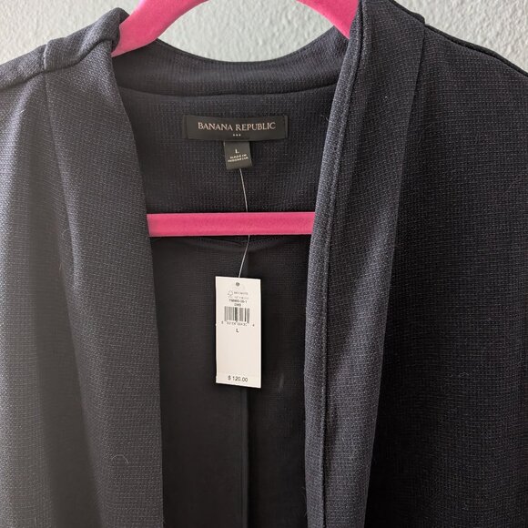 NWT Banana Republic Preppy Navy Nailhead Textured Blazer Sz L - Picture 3 of 6